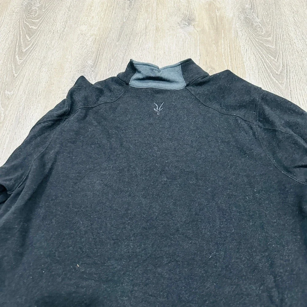 Ibex Sweater Mens XL Merino Wool Quarter Zip Pullover Black Made in USA Sweater